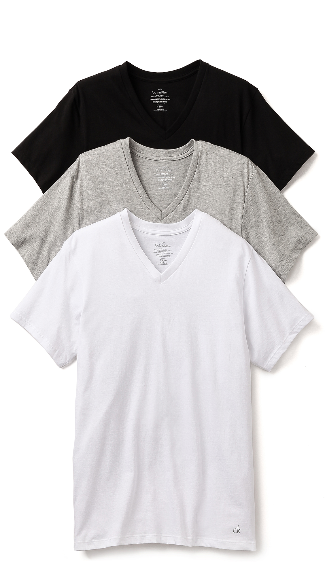 calvin klein v neck t shirts 3 pack