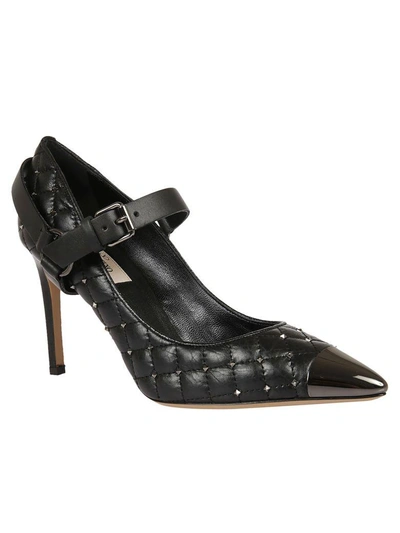 Shop Valentino Quilted Ankle Strap Pumps In Black