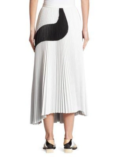 Shop Proenza Schouler Pleated Leather Skirt In White