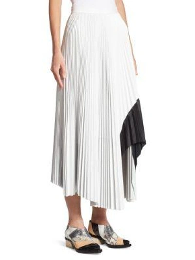 Shop Proenza Schouler Pleated Leather Skirt In White