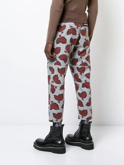 Shop Oamc Patterned Trousers In White