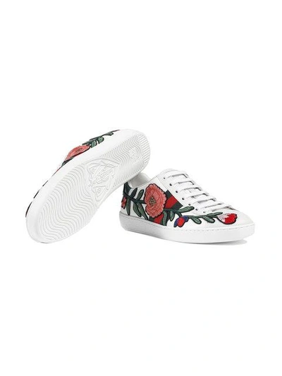 Shop Gucci Ace Embroidered Sneaker In White