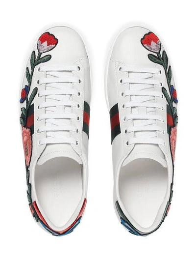 Shop Gucci Ace Embroidered Sneaker In White