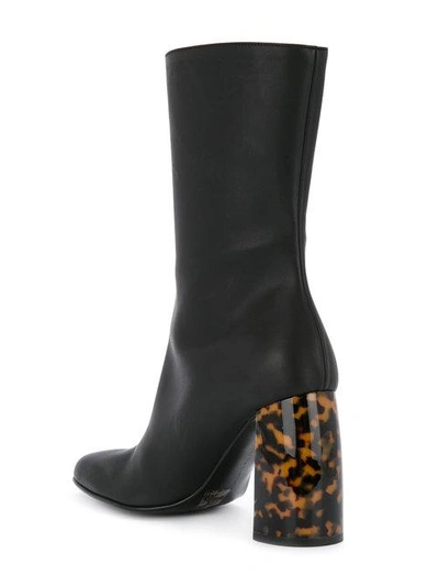 Shop Stella Mccartney Tortoiseshell-heel Boots In Black