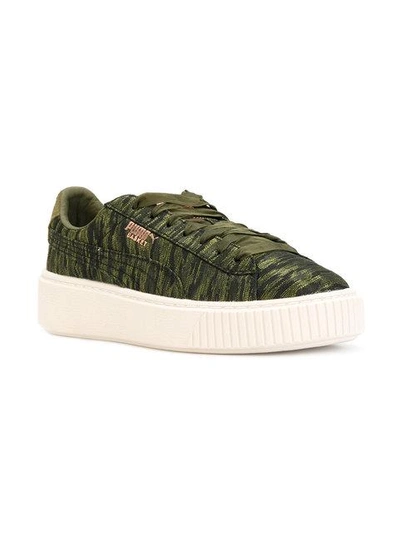 Shop Puma Basket Sneakers - Green