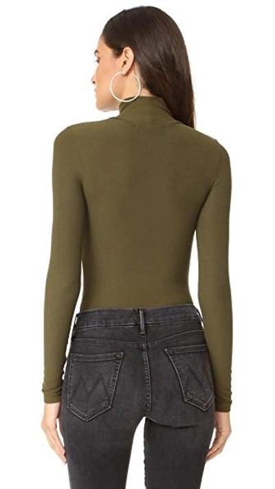 Shop Getting Back To Square One Mock Neck Bodysuit In Olive