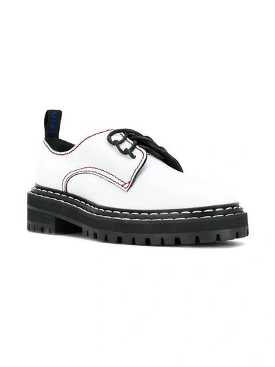 Shop Proenza Schouler Contrast Stitched Brogues In White