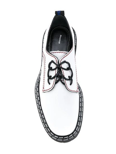 Shop Proenza Schouler Contrast Stitched Brogues In White
