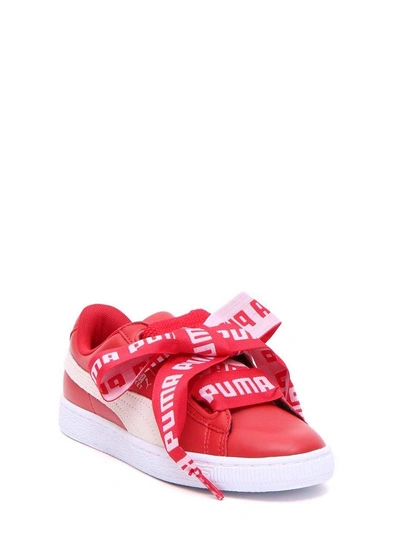 Shop Puma Basket Heart De In Rosso