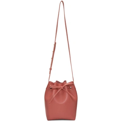 Shop Mansur Gavriel Pink Saffiano Mini Bucket Bag