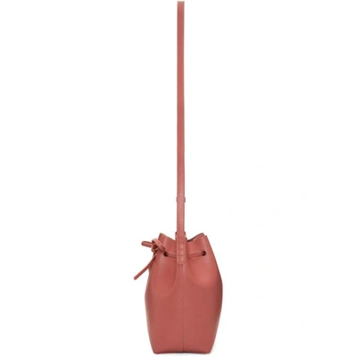 Shop Mansur Gavriel Pink Saffiano Mini Bucket Bag