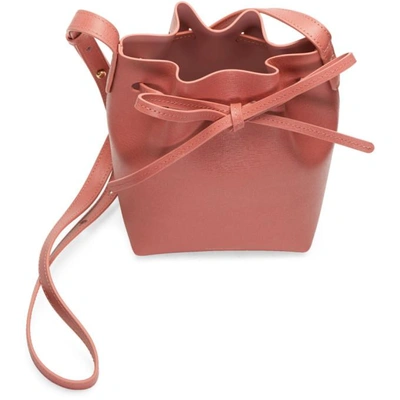 Shop Mansur Gavriel Pink Saffiano Mini Bucket Bag
