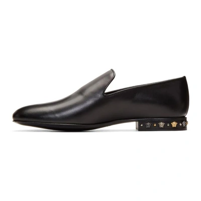 Shop Versace Black Medusa Loafers