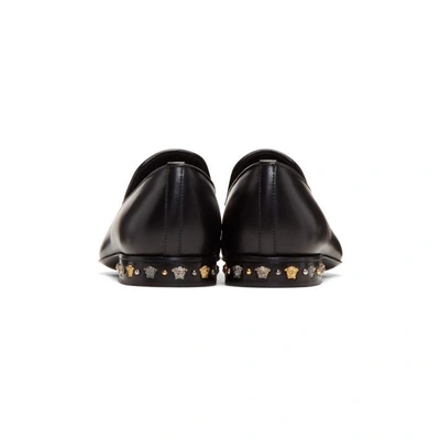 Shop Versace Black Medusa Loafers