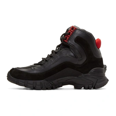 Versace Black & Red Greek Key Formal High-top Trainers