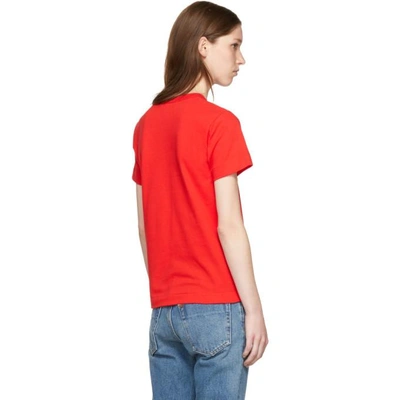 Shop Comme Des Garçons Play Red Double Heart Patch T-shirt