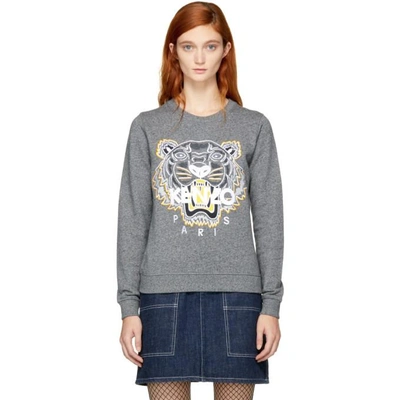Shop Kenzo Grey Tiger Sweatshirt In 98 Anthracite