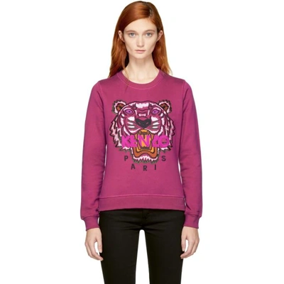 Shop Kenzo Pink Tiger Sweatshirt In 26 Deep Fuschia