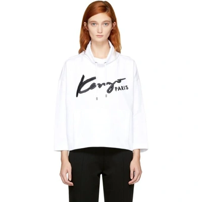 Shop Kenzo White Signature Logo Sweatshirt