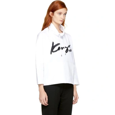 Shop Kenzo White Signature Logo Sweatshirt