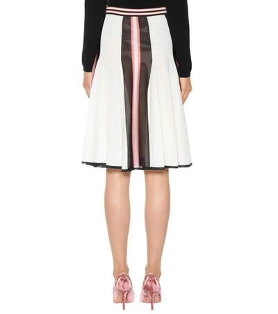 Shop Missoni Wool-blend Skirt In Oraege Lrowe Ivory