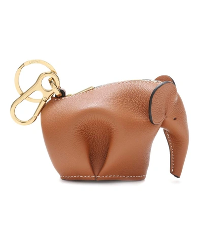 Loewe Elephant Leather Pouch In Tae