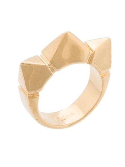 Chloé Spiked Ring - Metallic In Metallic