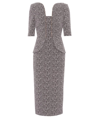 Roland Mouret Comberton Jacquard Dress In Mullerry Multicolor