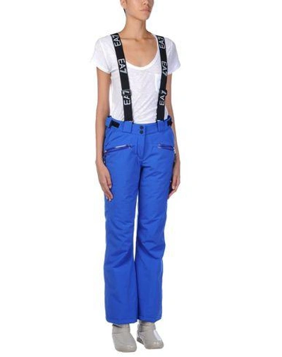 Shop Ea7 Flared Pant In Bright Blue