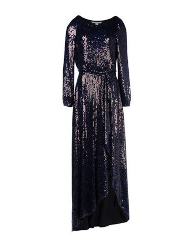 Shop Diane Von Furstenberg Long Dresses In Dark Blue