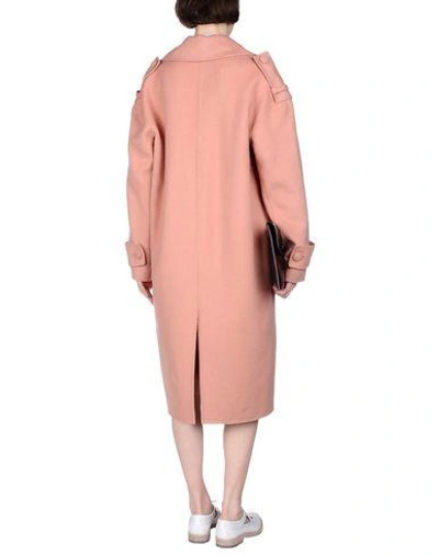 Shop Tibi Overcoats In Salmon Pink