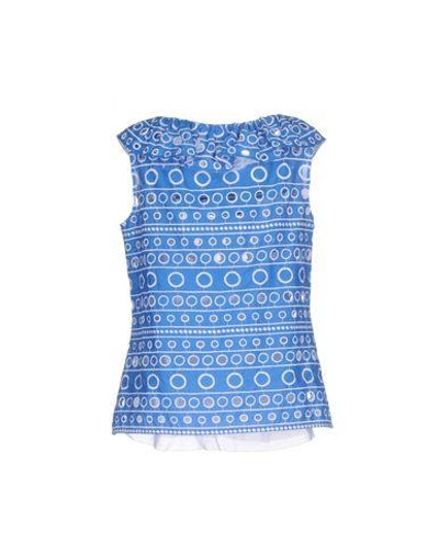 Shop Boutique Moschino Tops In Blue