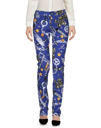 Shop Love Moschino Casual Pants In Blue