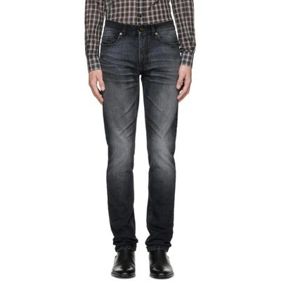 Shop Saint Laurent Black 'université' Low-waisted Skinny Jeans
