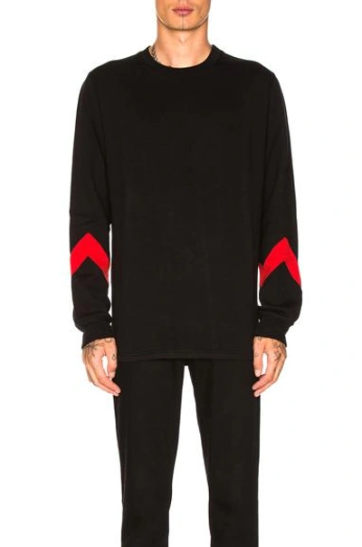 Shop Givenchy Striped Sleeve Sweatshirt In Black