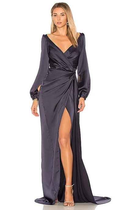 Shop Gemeli Power Whisky Jay Gown In Navy