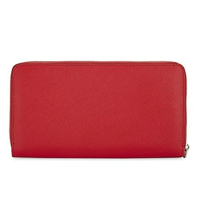 Shop Givenchy Bambi Zip Around Leather Wallet In Red