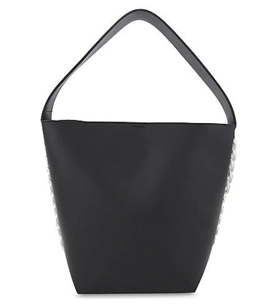 Shop Givenchy Infinity Large Leather Bucket Bag In Black