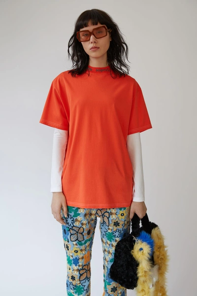 Shop Acne Studios Oversized T-shirt Rust Red