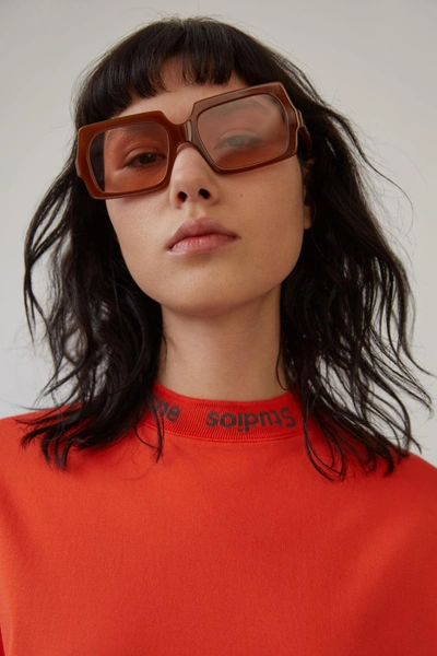 Shop Acne Studios Oversized T-shirt Rust Red