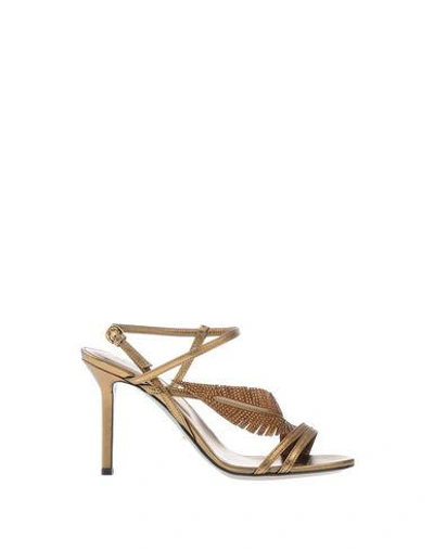 Shop Sergio Rossi Sandals In Bronze