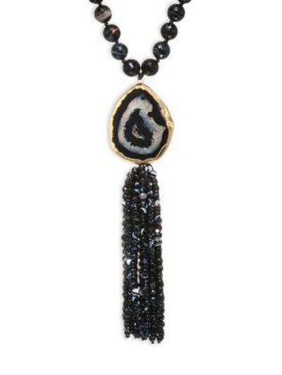Shop Nest Long Horn & Agate Tassel Necklace