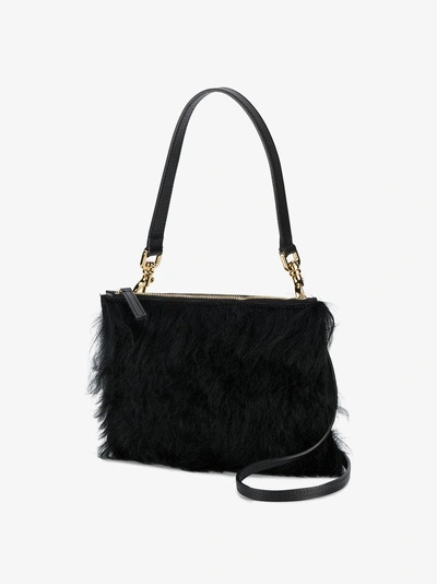 Shop Atp Atelier Black Lucca Shearling Shoulder Bag