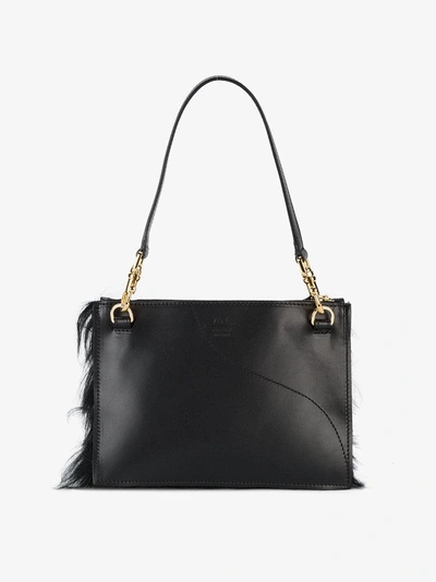 Shop Atp Atelier Black Lucca Shearling Shoulder Bag