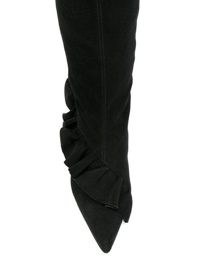 Shop Jw Anderson High Ruffled Boots - Black