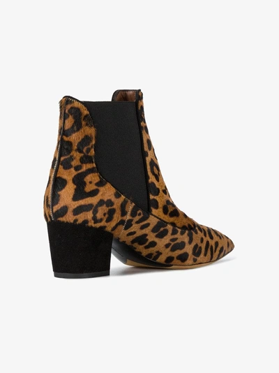 Shop Tabitha Simmons Leopard Shadow Pony Leather Ankle Boots In Brown