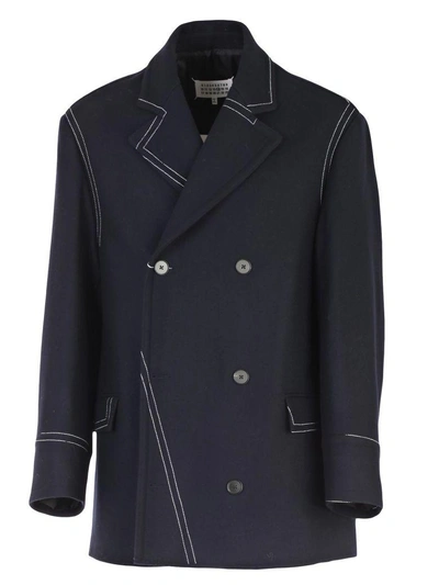 Shop Maison Margiela Coat In Blue