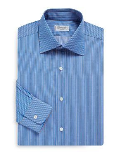 Shop Charvet Regular-fit Stripe Dress Shirt In Blue