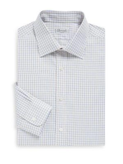 Shop Charvet Regular-fit Plaid Dress Shirt In Navy