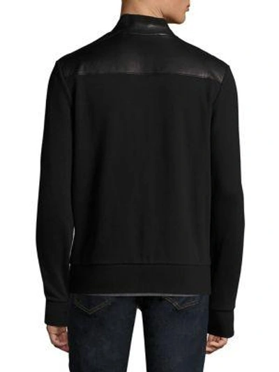 Shop Michael Kors Zippered Stand Collar Jacket In Black